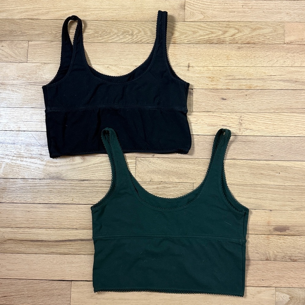 AERIE Real Good Super Soft long line corset balconette style bralette set of 2